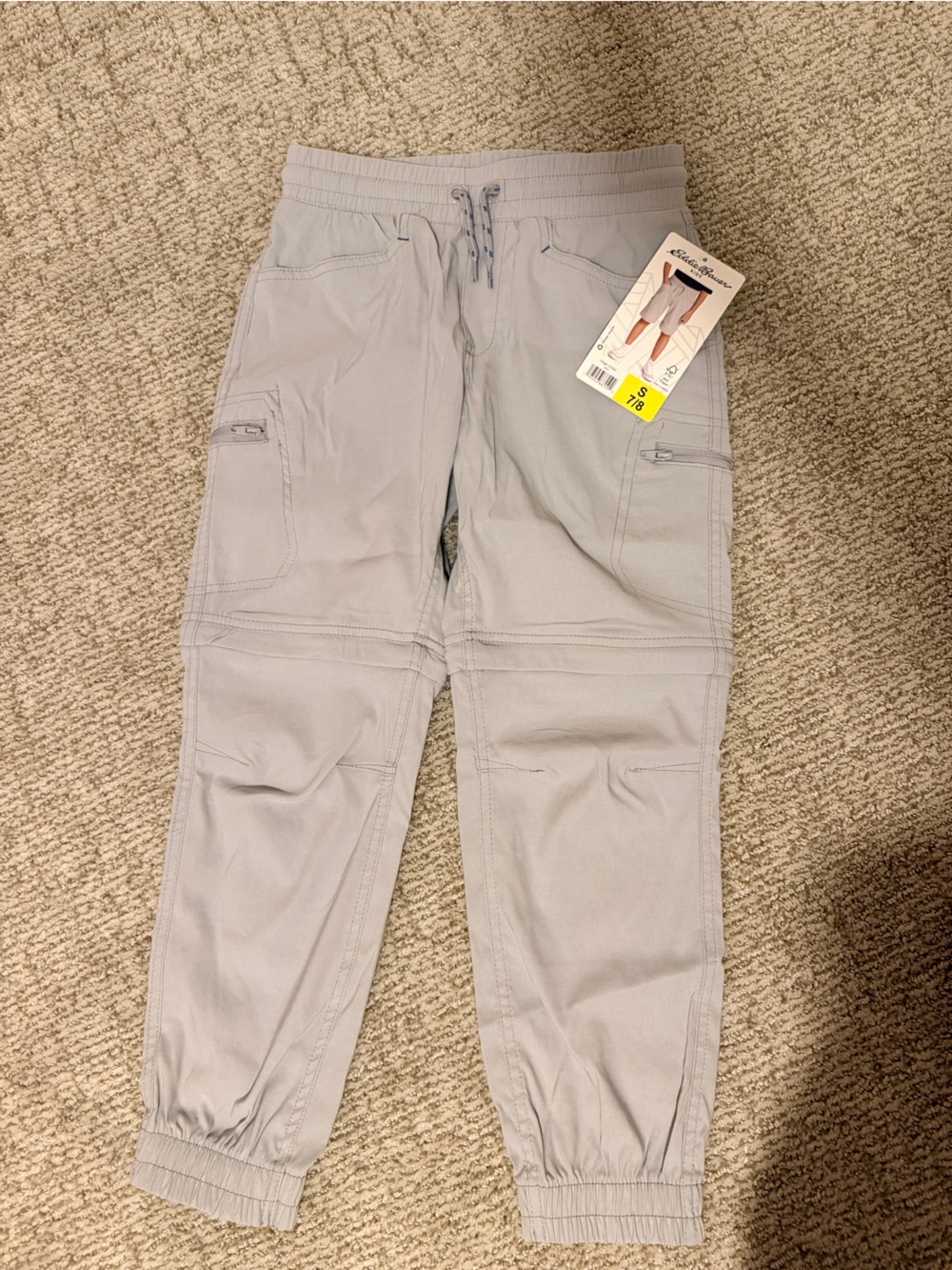Eddie Bauer Light Gray Kids Cargo Jogger Pants